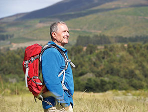 Man going on a hike. Link to Gifts of Cash, Checks, and Credit Cards Man going on a hike. Link to Gifts of Cash, Checks, and Credit Cards